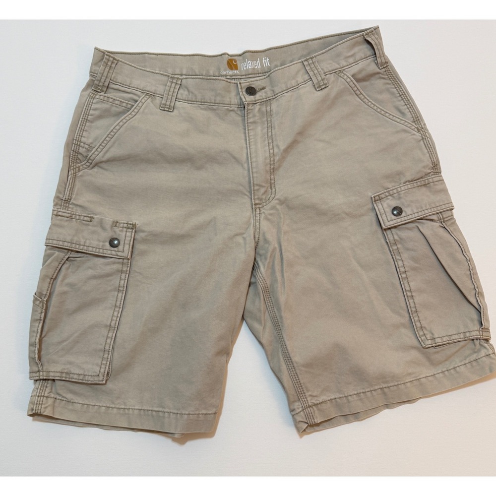Carhartt Mens Relaxed Fit Cargo Shorts Tan Khaki Cotton Canvas 36 100277 232